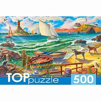 Пазлы На берегу моря TOPpuzzle 500 элементов Рыжий кот П500-0735
