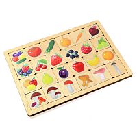 Развивающая деревянная игра Овощи-Фрукты-Ягоды-Грибы Десятое королевство 00740