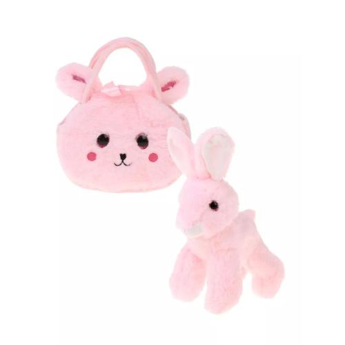 Мягкая игрушка Зайка в сумочке розовый Fluffy Family 682124 фото 2