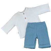 Комплект для мальчика летний рубашечка штанишки Муслин KiDi 922.622(Мс) 52 серо-голубой