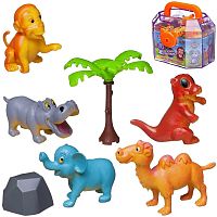 Игровой набор Чемоданчик с 5 мультяшными фигурками диких животных Юный натуралист AbToys PT-01783/1