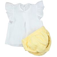 Комплект летний для девочки блузка трусики Муслин KiDi 909.692(Мс) 66 желтый