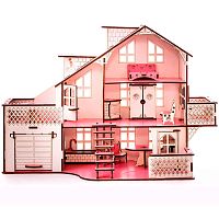 Кукольный домик с гаражом Тиффани Iwoodplay ЭД-015
