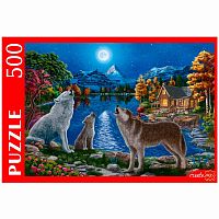 Пазлы Ночные волки у озера 500 элементов Рыжий кот Ф500-2699