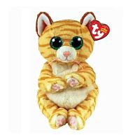 Мягкая игрушка Полосатый рыжий кот Mango 15см Ty Inc Beanie Bellies 40550